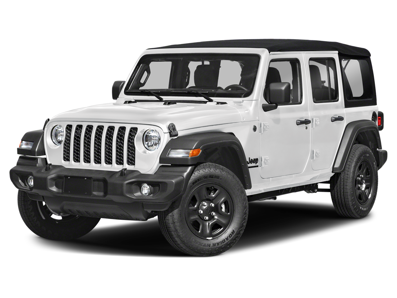 2026 Jeep Wrangler Sport in Bright White Clearcoat — front three-quarter view