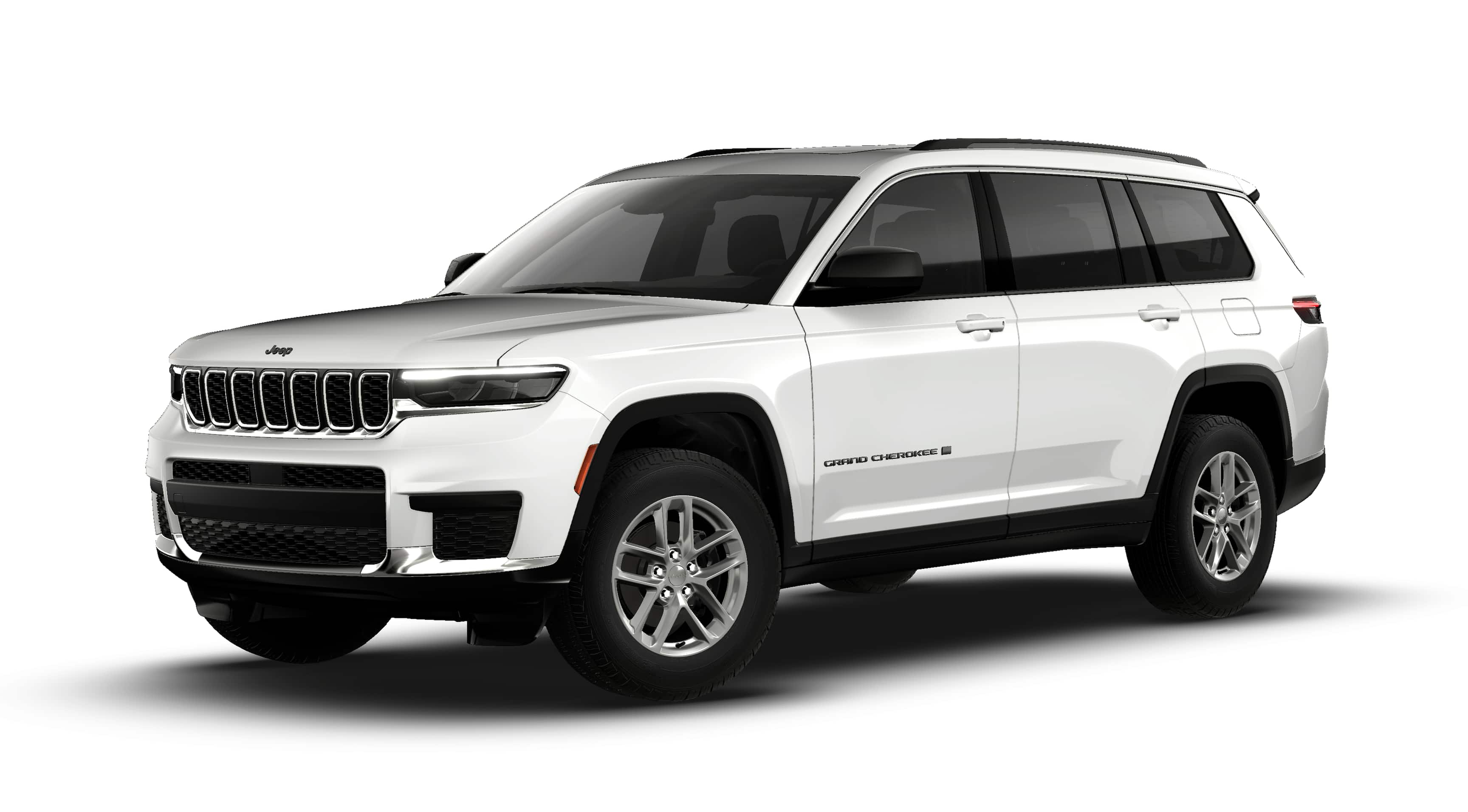 2026 Jeep Grand Cherokee GRAND CHEROKEE L LAREDO X 4X4 in Bright White Clear-Coat Exterior Paint — front three-quarter view