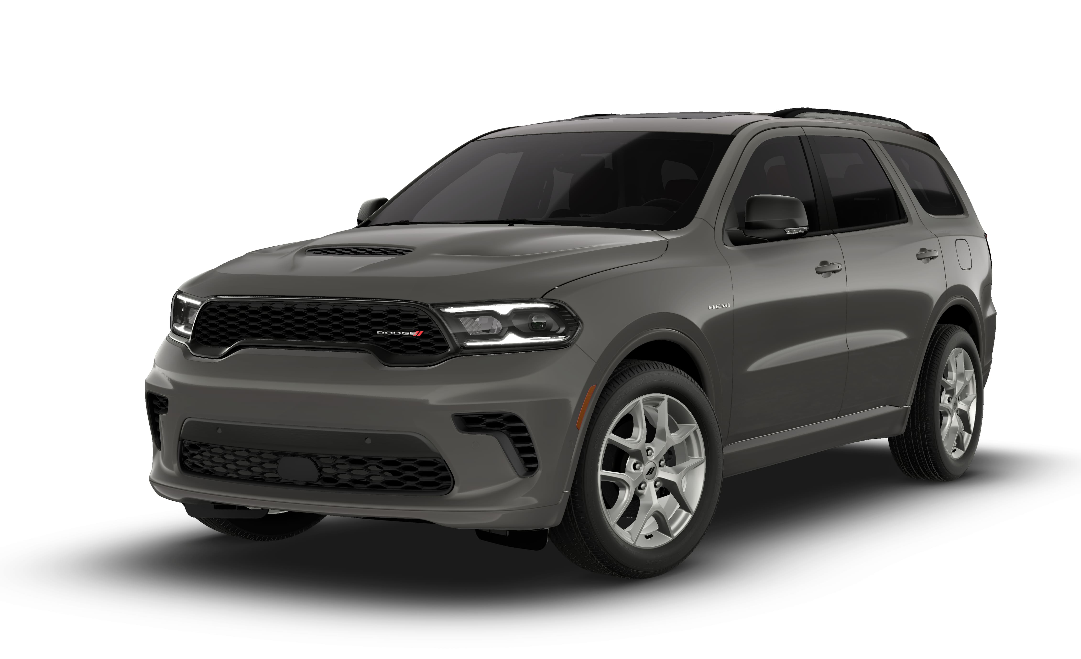 2026 Dodge Durango DURANGO GT PLUS AWD HEMI V8 in Destroyer Gray Clear-Coat Exterior Paint — front three-quarter view