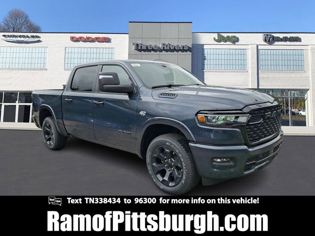 2026 RAM 1500 RAM 1500 BIG HORN CREW CAB 4X4 5'7' BOX in Forged Blue Metallic Exterior Paint — front three-quarter view