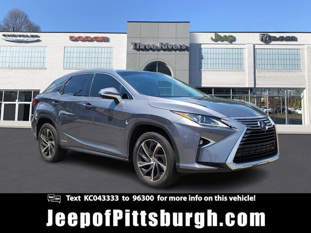 2019 Lexus RX RX 450h in Gray Pearl — front three-quarter view