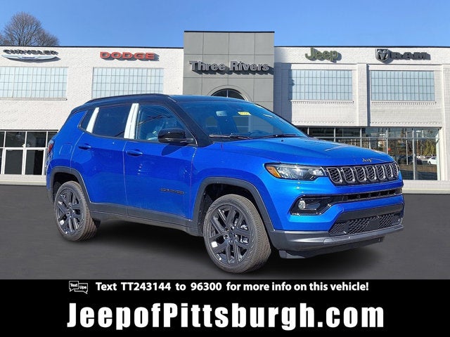 2026 Jeep Compass COMPASS LIMITED ALTITUDE 4X4 in Hydro Blue Pearl-Coat Exterior Paint — front three-quarter view