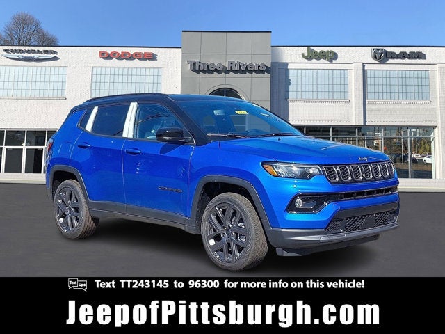 2026 Jeep Compass COMPASS LIMITED ALTITUDE 4X4 in Hydro Blue Pearl-Coat Exterior Paint — front three-quarter view