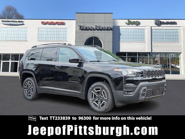 2026 Jeep Cherokee CHEROKEE LIMITED 4X4 in Diamond Black Crystal Pearl-Coat Exterior Paint — front three-quarter view