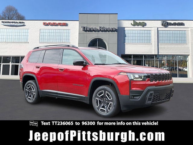 2026 Jeep Cherokee CHEROKEE LIMITED 4X4 in Red Hot Pearl-Coat Exterior Paint — front three-quarter view