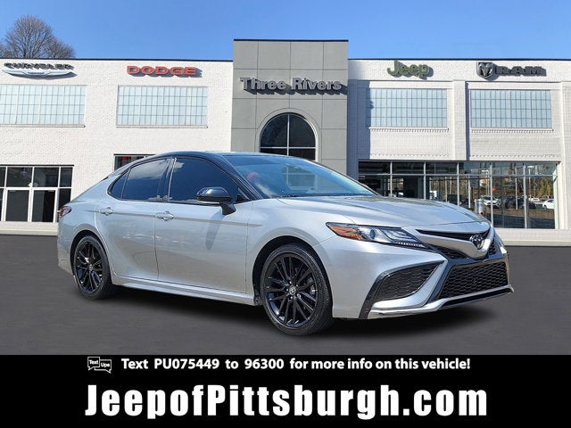 2023 Toyota Camry XSE AWD in Celestial Silver Metallic/Midnight Black Metallic — front three-quarter view